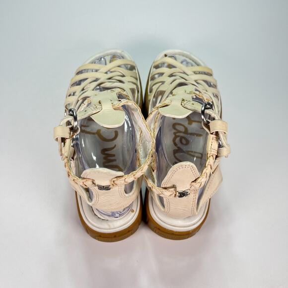Sam Edelman Geana White Braided Strap Platform Gladiator Sandal Women's Sz 7.5M - Picture 6 of 9